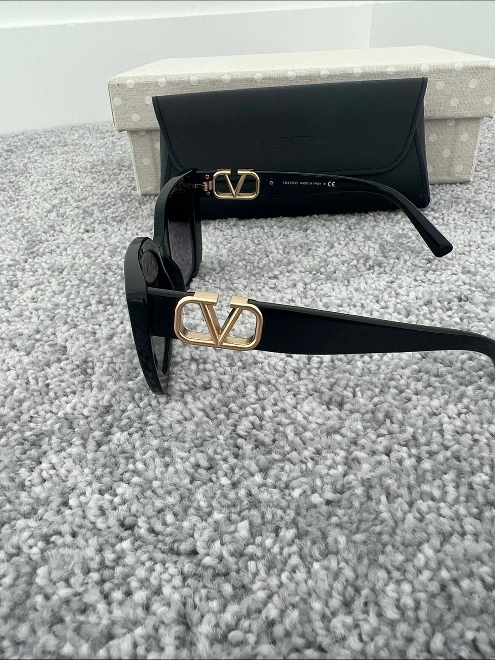 Valentino Black Sunglasses with Logo Detail